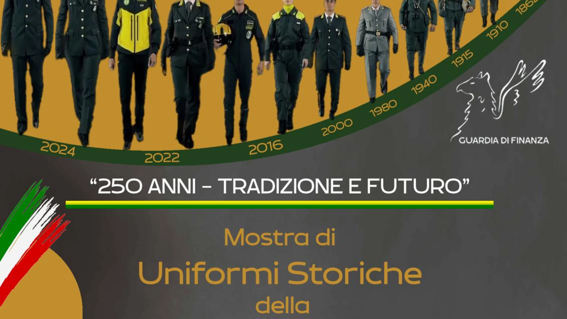 Venafro: cittadinanza onoraria alla Guardia di Finanza. Presso la Palazzina Liberty una mostra delle Uniformi storiche.